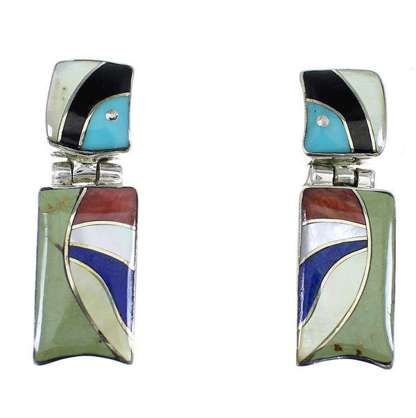 Southwestern Multicolor Sterling Silver Earrings EX54035